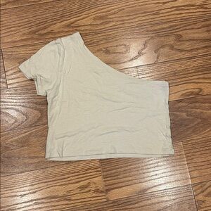 Aerie one shoulder baby t-shirt, soft oat